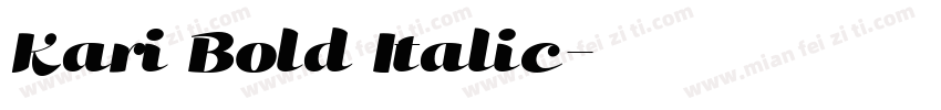 Kari Bold Italic字体转换